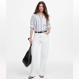 Madewell white Petite Low-Slung Baggy Jeans denim size 27 petite 27P new